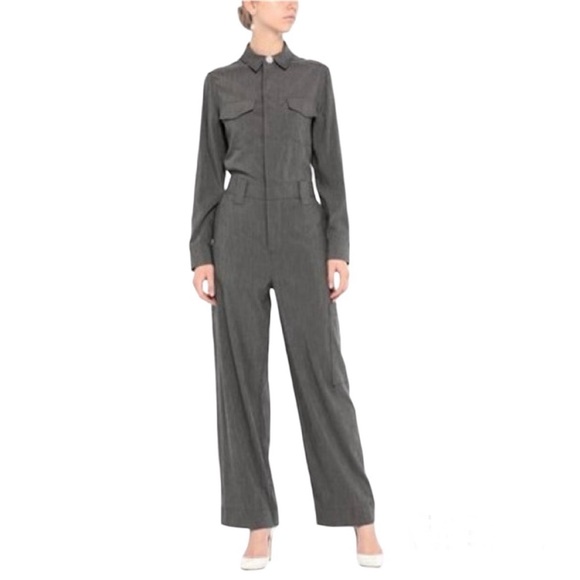 GANNI Crystal-embellished chambray jumpsuit